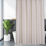 Garvee Duschvorhang Badezimmer 100% Leinen Polyester Wasserdicht Schweres Gewebe Rustikale Haken Beige 48"x72" Hotel Luxus - beige