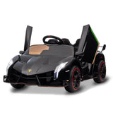 Garvee 12V Kinder Elektroauto – Flügeltüren, LED, MP3, Fernbedienung, 3 Geschwindigkeiten, Schwarz, Ab 3 Jahren - Schwarz