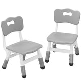 Garvee Kinderstuhl 2er Set – Höhenverstellbar 3 Stufen, Robust & Leicht, Für Kinder 2–6 Jahre, Grau - Grau