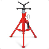 Garvee V Head Rohrständer Mit Verstellbarer Höhe 28-52 Zoll, 2500 LBS Tragkraft, Aluminiumlegierung, Klappbar Für Schweißen Und Rohrmontage - rot