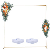 Garvee 8x8 FT Quadratischer Hochzeits-Backdrop-Ständer Gold Metall Stabil Korrosionsbeständig Für Party Zeremonie