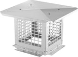 Garvee Schornsteinabdeckung 12x12 Zoll Edelstahl Kaminhaube Mit Verstellbarem Boden Und Maschennetz Für Außenschornsteine Silber Wetterfest