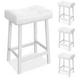 Garvee Barhocker 4er-Set, 61 cm Tresenhocker mit PU-Kunstleder-Sitz, Metallrahmen, Weiß