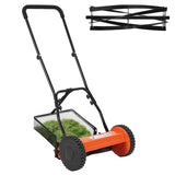 Garvee 14 Zoll Hand-Rasenmäher Mit 5 Klingen, Verstellbare Schnitthöhe, Stahl, Ergonomischer Griff, Grasfangsack, Leise, Umweltfreundlich, Für Gartenpflege, Grün - 14 Zoll