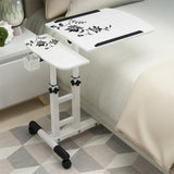 Garvee Mobiler Betttisch Auf Rollen Höhenverstellbar Laptoptisch Für Krankenbett Pflegebett 60×40x65-95 cm Schwarz - Schwarz
