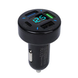 Garvee Auto Ladegerät 4-Port USB Schnellladen mit LED-Voltmeter für Auto 66W Gesamtleistung Schwarz
