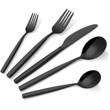Garvee Besteckset, spülmaschinengeeignet, korrosionsbeständig, Edelstahl & Stahl, Schwarz