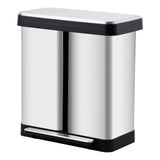 Garvee Mülleimer Küche 2 x 36L Mülltrennsystem Edelstahl Tretmülleimer Doppelfächer Berührungsfrei Geräuscharm Silber