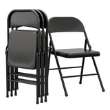 Garvee Klappstühle 8er-Set, Metallrahmen, bis 159 kg, klappbar, Schwarz