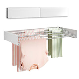 Garvee Wandmontierter Trockenständer Faltbar 5 Aluminiumstangen 80 cm Breit Weiß Für Bad & Waschküche Platzsparend - Wie gezeigt