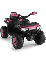 Garvee Kinder Elektro Quad 12V ATV Mit 2 Motoren, Fernbedienung, Federung Für Kinder 3-8 Jahre, Offroad, Dunkelrosa - 