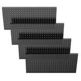 Garvee Metall-Lochwand 4 Stück 12"x24" Stahl Kratzfest Flexibel mit Schrauben für Werkstatt & Büro Schwarz - Schwarz
