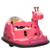Garvee Kids Elektro Autoscooter 360° Drehung Giraffe Design Pink mit LED für Kinder ab 3 Jahren - Rosa