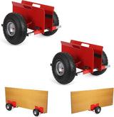 Garvee 2er-Set Plattenroller, je bis 272 kg, 0–24,1 cm verstellbar, 25,4 cm Luftreifen & Schutzmatten, Rot - Rot