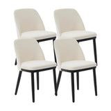 Garvee Esszimmerstühle 4er-Set, moderne Polsterstühle mit Leinenstoff, ergonomischer Rückenlehne & Massivholzbeinen, Beige