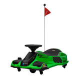 Garvee Grün 24V Elektro Drift Kart für Kinder mit LED Licht 180W Motor bis 7.5 mph Für Kinder 6-12 Jahre Outdoor Rennspaß - Grün