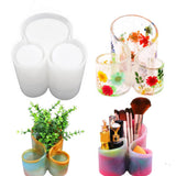 Garvee Resin Molds Storage Box Mit 3-Fach Pinselhalter Silikonform Für Kunsthandwerk Und Wohnkultur Blumenmuster