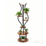 Garvee 57" Pflanzenständer 7-Stufig Metall Rostfrei Für Wohnzimmer Balkon Schlafzimmer 57"x17"x17" Schwarz