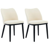 Garvee Velvet Esszimmerstühle Set 2 Mit Herzförmiger Rückenlehne Gepolstertem Sitz Holzbeine Für Küche & Restaurant Komfortabel Stabil - Beige