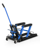 Garvee Hydraulischer Motorradheber 680 kg Tragkraft, Fußbedient, Höhenverstellbar 11,5–39 cm, Stahl, Sicherheitsstift, 360° Rollen für Werkstatt & Garage, Blau - Blau