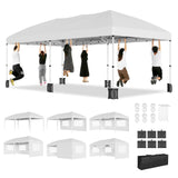 Garvee Partyzelt 3×6 m, Wasserdicht, 420D Oxford, Mit 6 Seitenwänden, Für Outdoor Events, Weiß - Weiß