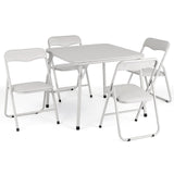 Garvee Klappbarer Kindertisch Und Stühle Set 5-Teilig Metallrahmen Polsterung Beige Für Essen Und Spielen