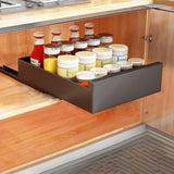Garvee Ausziehbarer Küchenschrank Organizer Aus Carbonstahl 25cm Breite Für Küche & Bad, Geräuschlos, Selbstklebend, 55lbs Tragkraft - Schwarz