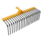 GARVEE Rasentraktor Heuharke 122 cm, Heurechen mit 21 Harkenzinken, Rasenrechen zum Ziehen für ATV-Rasenmäher & Traktoren, Hochleistungs-Vertikutierer für Laub & Unrat, Gelb - Gelb