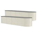 Garvee Hochbeet Metall 244 x 60 x 60 cm, Verzinkt, Rostbeständig, Extra Tief, Beige - Beige