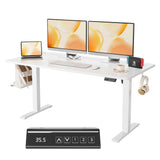 GARVEE Elektrisch Höhenverstellbarer Schreibtisch 120x60 cm, Ergonomischer Sitz-Steh-Tisch für Büro & Homeoffice, Stabiler Schreibtisch mit Memory-Steuerung, Weiß - Weiß