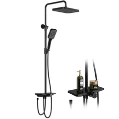 Garvee Regendusche Ohne Armatur Mit Ablage Duschsystem Edelstahl Schwarz 30x20.5cm