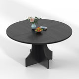 Garvee Esstisch für 4–6 Personen, 120 cm, höhenverstellbar, wasserabweisend, pflegeleicht, MDF, Landhausstil, Schwarz - Schwarz
