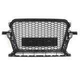 Garvee Kühlergrill RS-Stil Wabendesign für Q5/SQ5 2013-2017, Hochwertiges ABS, Glänzend Schwarz, Passgenau, SUV