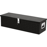 Garvee Alu-Werkzeugkasten für Pick-Up – 99×33×24 cm, Diamantblech-Oberfläche, abschließbar mit Hydraulik-Dämpfern (Schwarz) - Schwarz