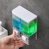 Garvee 500ml Manuelle Flüssigseifenspender Doppelkopf Wandmontage Transparent Kunststoff Für Badezimmer Hotel