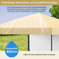 GARVEE 1,8 x 1,8 m Pop-Up Pavillon, Wasserdichtes Gartenpavillon mit UV-Schutz, Höhenverstellbar und Tragetasche, Ideal für Garten, Camping und Outdoor Events, Cremefarben