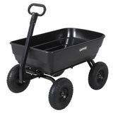 Garvee Garten-Kippwagen, Metallnaben mit Luftreifen, Seitenwände, Schwarz