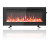 Garvee Elektrokamin Ultraflaches Kamin Wandmontiert Einbau Möglich mit Fernbedienung 1800W Heizer, 12 Farben, Timer Bis 12h, ETL-Zertifiziert für 37m², Modernes Design, Glasfront & Holz/Kristall Optik