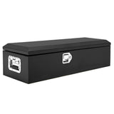 Garvee Werkzeugkiste 99 cm Stahl, Deichselbox Mit Riffelblech, Griffen & Schloss, Schwarz - Schwarz