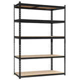 Garvee Schwerlastregal 5 Ebenen, 122 × 46 × 183 cm, verstellbares Lagerregal bis 907 kg, Mattschwarz - 