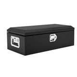 Garvee Werkzeugkiste 76 cm Stahl, Deichselbox Mit Riffelblech, Griffen & Schloss, Schwarz - Schwarz