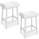 Garvee Barhocker Set 2, 61 cm, PU-Leder, Gepolstert, Metallgestell für Kücheninsel & Bar - Weiß
