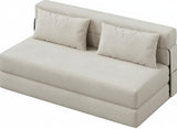 Garvee Schlafsofa aus Leinenstoff in Beige, ca. 203 cm, Klein, klappbar, für Wohnzimmer und Schlafzimmer - Beige