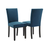 Garvee Esszimmerstühle Set 2 Gepolstert Ergonomisch Leinenstoff Dunkelblau Für Wohnzimmer Und Esszimmer - Dunkelblau