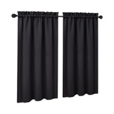 GARVEE Verdunkelungs-Volants 2er-Set, Thermo-Fenstervolants 66 x 114 cm, Blickdicht & Wärmeisolierend für Wohnzimmer, Küche & Schlafzimmer, Schwarz - Schwarz