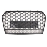 Garvee Kühlergrill Wabendesign für Audi A6 C7 Facelift 2016-2018 Sportlich Schwarz ABS Stoßfängerschutz