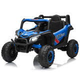 Garvee Kinder-Elektroauto UTV 12 V, Fernbedienung, Sanftanlauf, Sicherheitsgurt, Blau - Blau