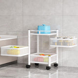 Garvee Rollwagen 3-lagig – Schwarzer Metall Küchenwagen 63×28×28 cm, Robust & Platzsparend - Weiß