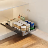 Garvee Küchenschubladen-Organizer Mit Dämpfung Geräuschloser Schiebemechanismus Robust 35x43cm Für Pantry Und Bad - Schwarz