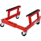 Garvee Motorheber für Motorradmotor 680kg, robuster Stahl, 360° Räder, Gummipads, 4 Befestigungspunkte für Werkstatt, Rot - Rot